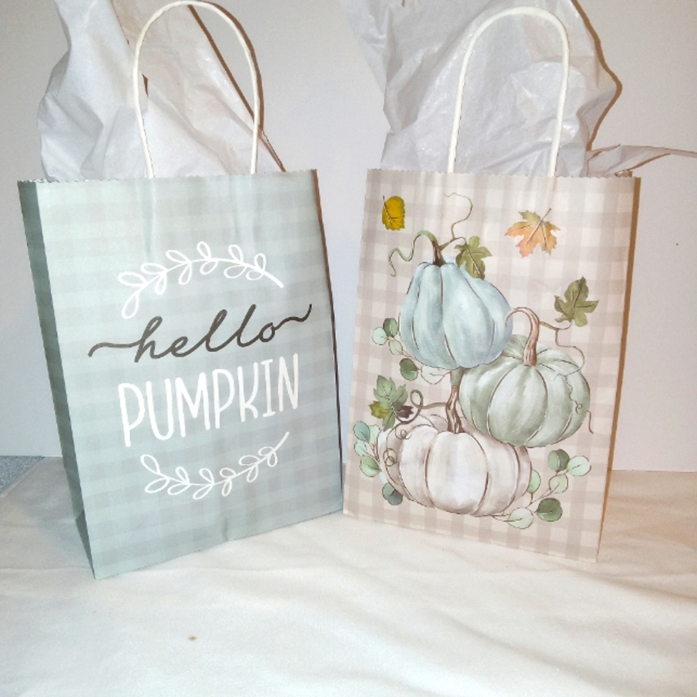 Fall paper gift bags set of 24